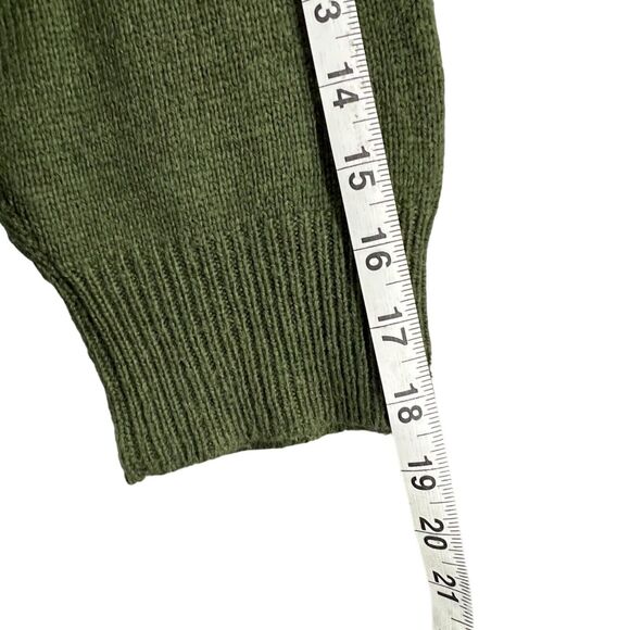 Saks Fifth Avenue Sweater Womens M Olive Green Merino Wool Cashmere Boxy Cozy - Picture 10 of 13